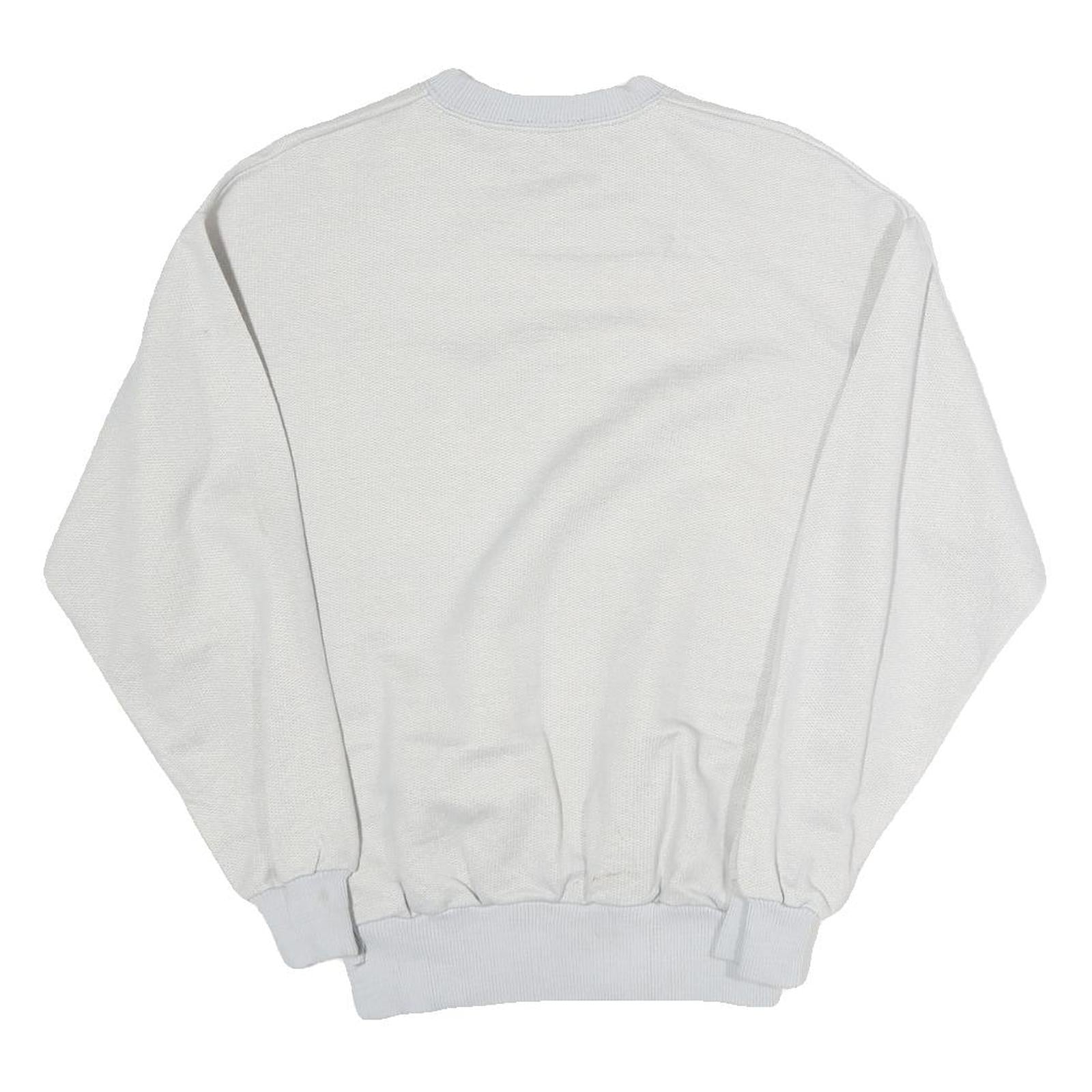 BIKE ROUTE Womens White Sweatshirt S Cotton Blend Pullover Crew Neck Casual