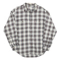 LEVI'S Mens White & Brown Plaid Cotton Blend Shirt M Classic Fit Casual Workwear