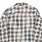 LEVI'S Mens White & Brown Plaid Cotton Blend Shirt M Classic Fit Casual Workwear