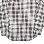 LEVI'S Mens White & Brown Plaid Cotton Blend Shirt M Classic Fit Casual Workwear