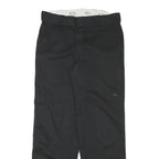 DICKIES Mens Cotton Blend Black Regular Straight Trousers W30 L28 Workwear Zip