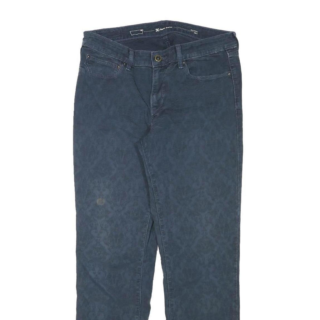 LEVI'S Womens Cotton Blend Blue Slim Straight Trousers W30 L28 Comfortable Zip