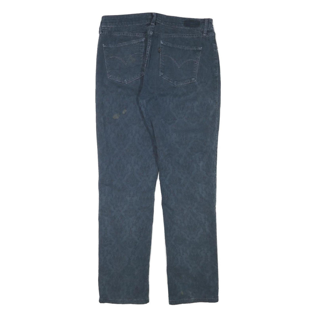 LEVI'S Womens Cotton Blend Blue Slim Straight Trousers W30 L28 Comfortable Zip