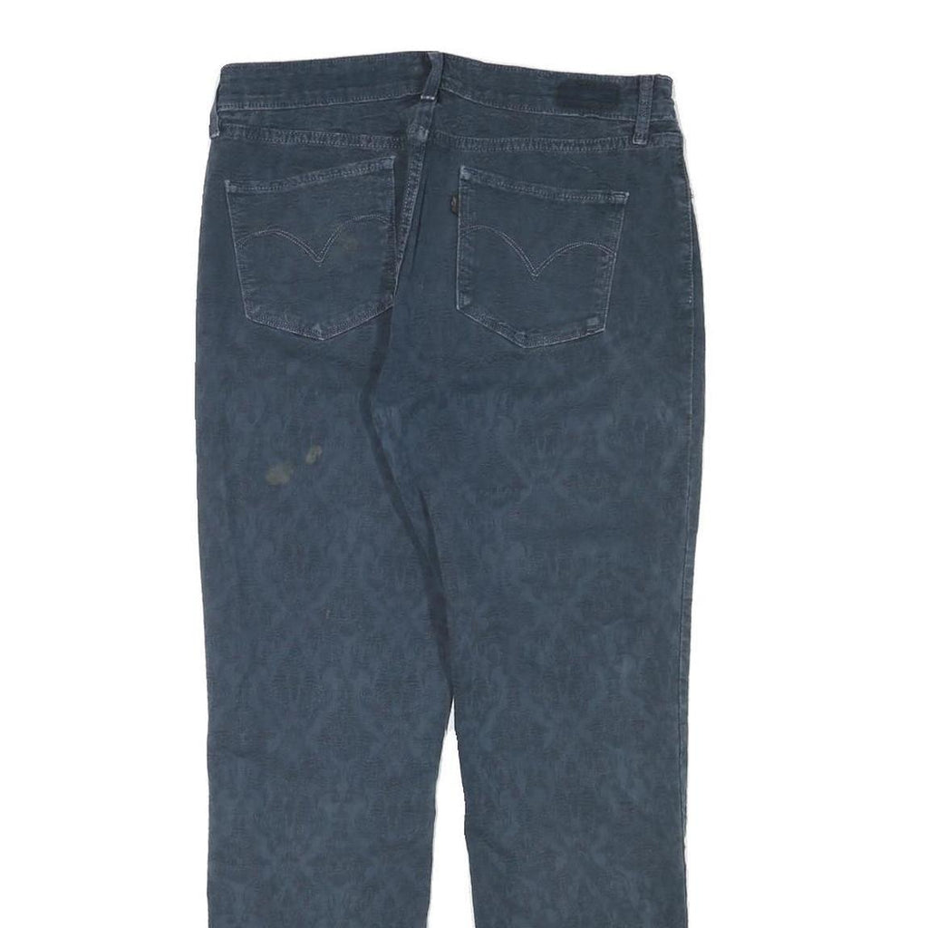LEVI'S Womens Cotton Blend Blue Slim Straight Trousers W30 L28 Comfortable Zip