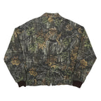 TRAIL CREST Mens Green & Brown Camouflage Cotton Blend Bomber Jacket XL