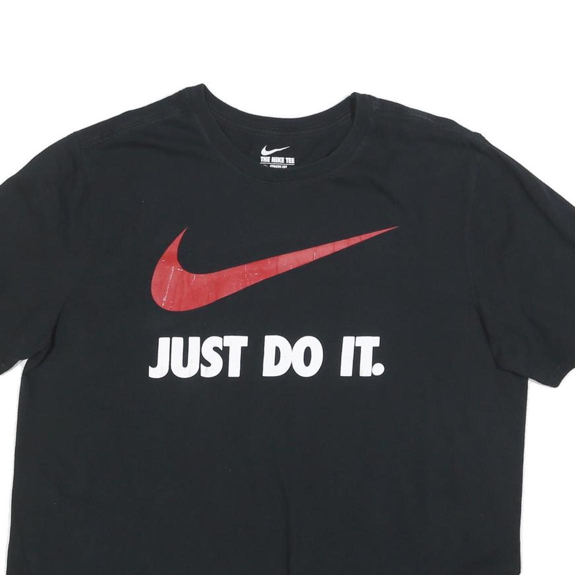 NIKE Womens Black Red Just Do It Graphic T-Shirt XL Short Sleeve Crew Neck
