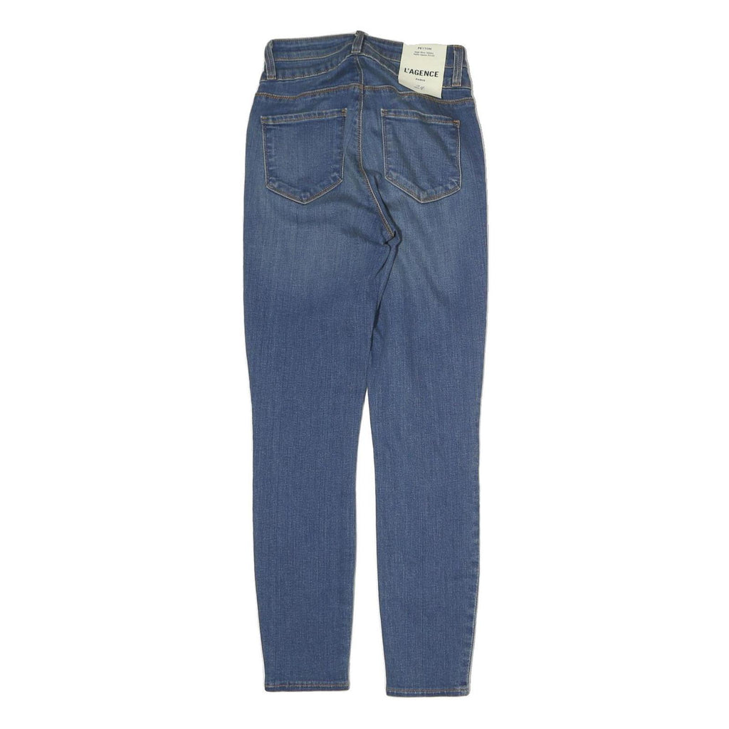 L'AGENCE Womens Jeans Blue Slim Skinny Denim Medium W24 L27 Stylish Zip Closure