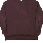 NIKE Womens Maroon Pullover Hoodie L Casual Drawstring Sweatshirt