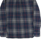 JACHS Mens Blue & Grey Check Shirt M Cotton Casual Button Long Sleeve