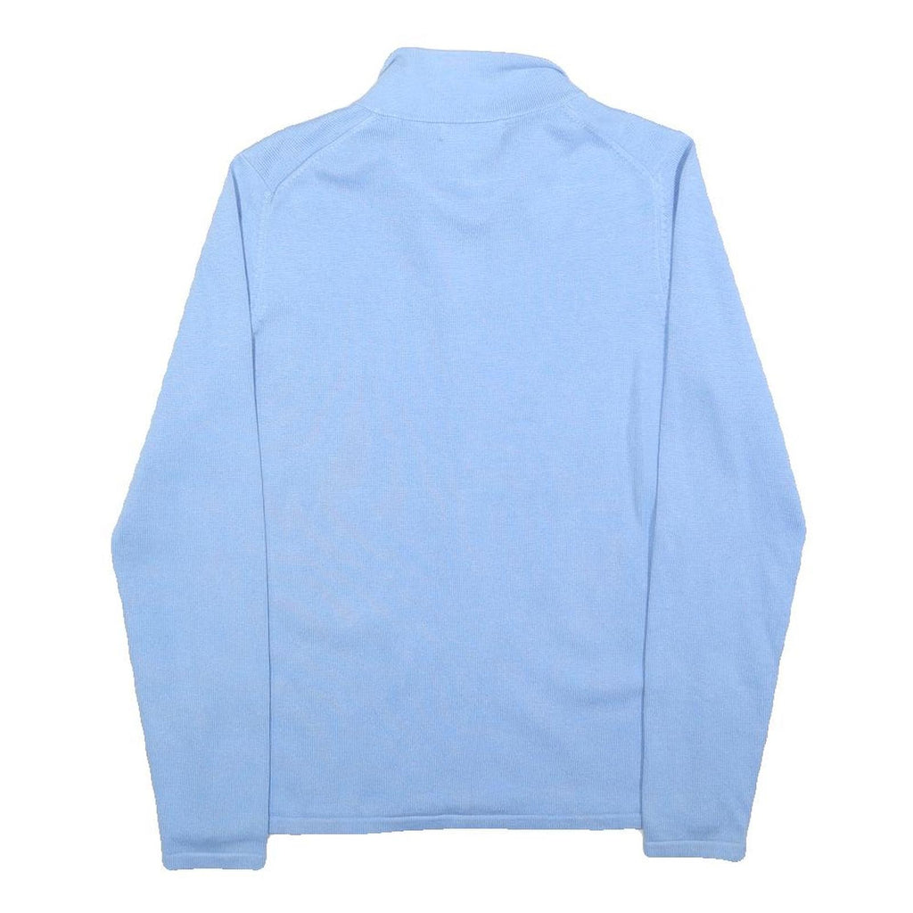 LYLE & SCOTT Womens Blue & Pink Plain Jumper Full Zip Crew Neck Basic Knit S