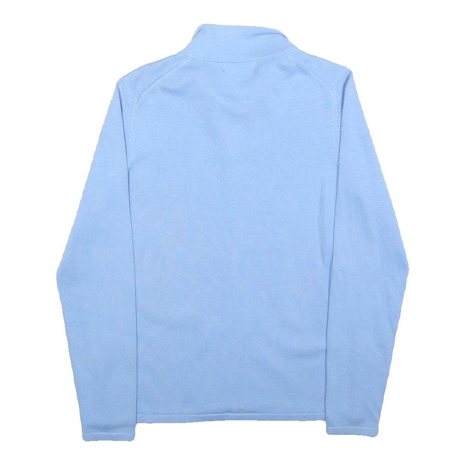 LYLE & SCOTT Womens Blue & Pink Plain Jumper Full Zip Crew Neck Basic Knit S