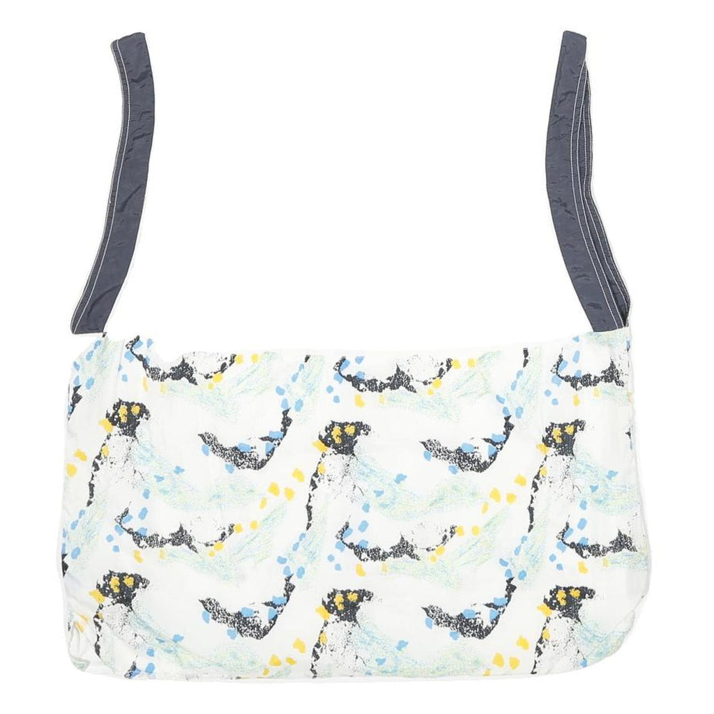 Womens White & Navy Printed Zip Jacket M Polyamide Casual Patterned Lightweight