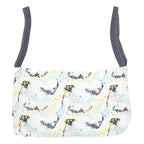 Womens White & Navy Printed Zip Jacket M Polyamide Casual Patterned Lightweight