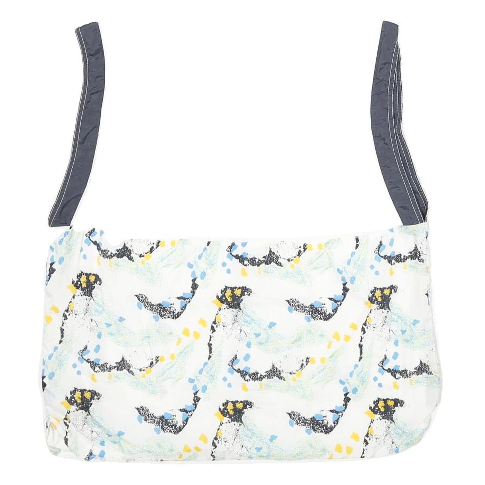 Womens White & Navy Printed Zip Jacket M Polyamide Casual Patterned Lightweight