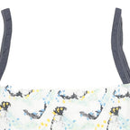 Womens White & Navy Printed Zip Jacket M Polyamide Casual Patterned Lightweight