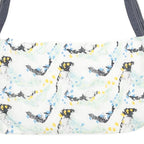 Womens White & Navy Printed Zip Jacket M Polyamide Casual Patterned Lightweight