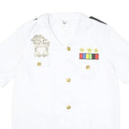 SMIFFY'S Mens White Military Style Shirt S Novelty Costume Gold Buttons