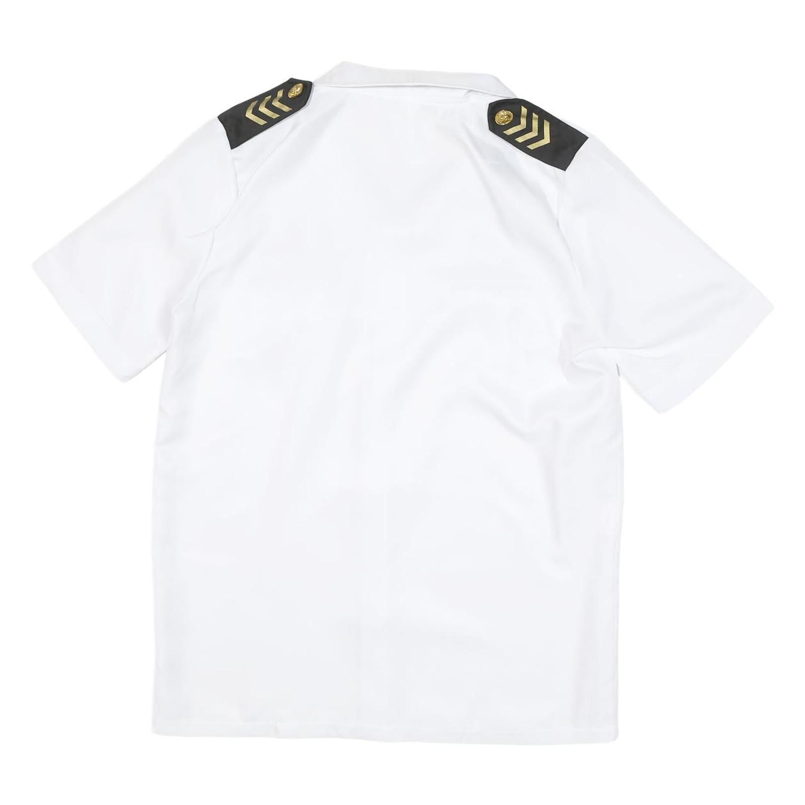 SMIFFY'S Mens White Military Style Shirt S Novelty Costume Gold Buttons
