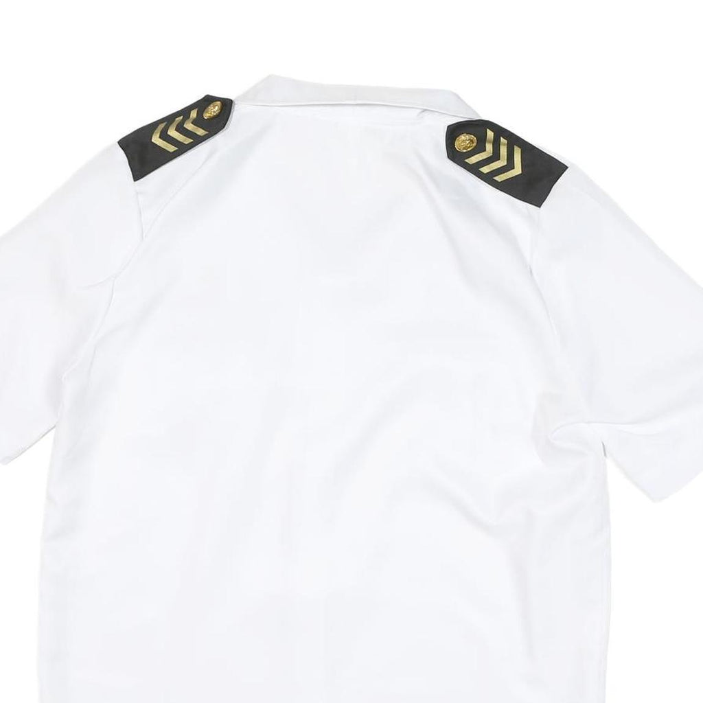 SMIFFY'S Mens White Military Style Shirt S Novelty Costume Gold Buttons