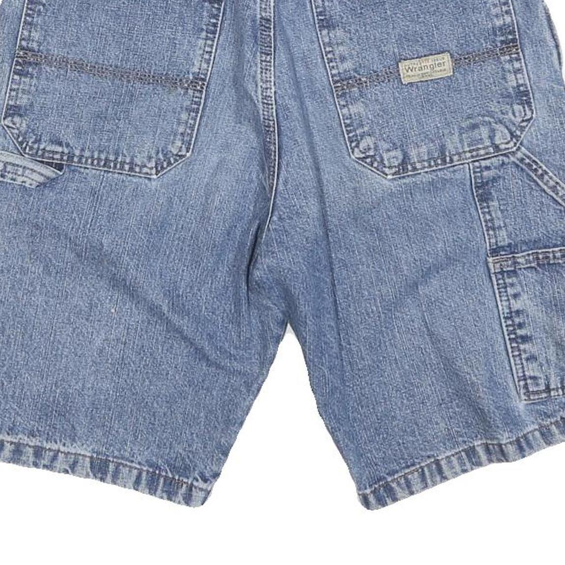 WRANGLER Mens Denim Blue Carpenter Shorts M W28 Classic Fit Workwear