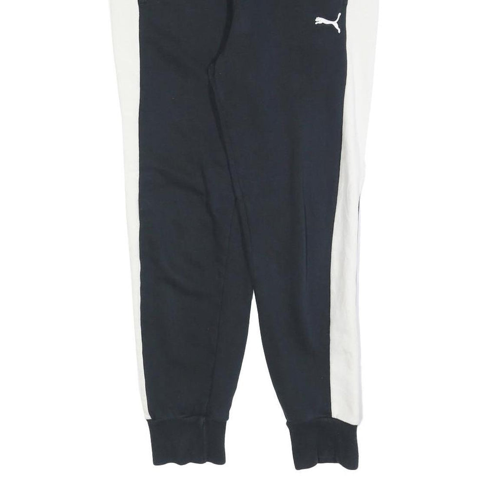 PUMA Womens Joggers Black & White Slim Tapered S W28 L25 Cotton Blend Casual