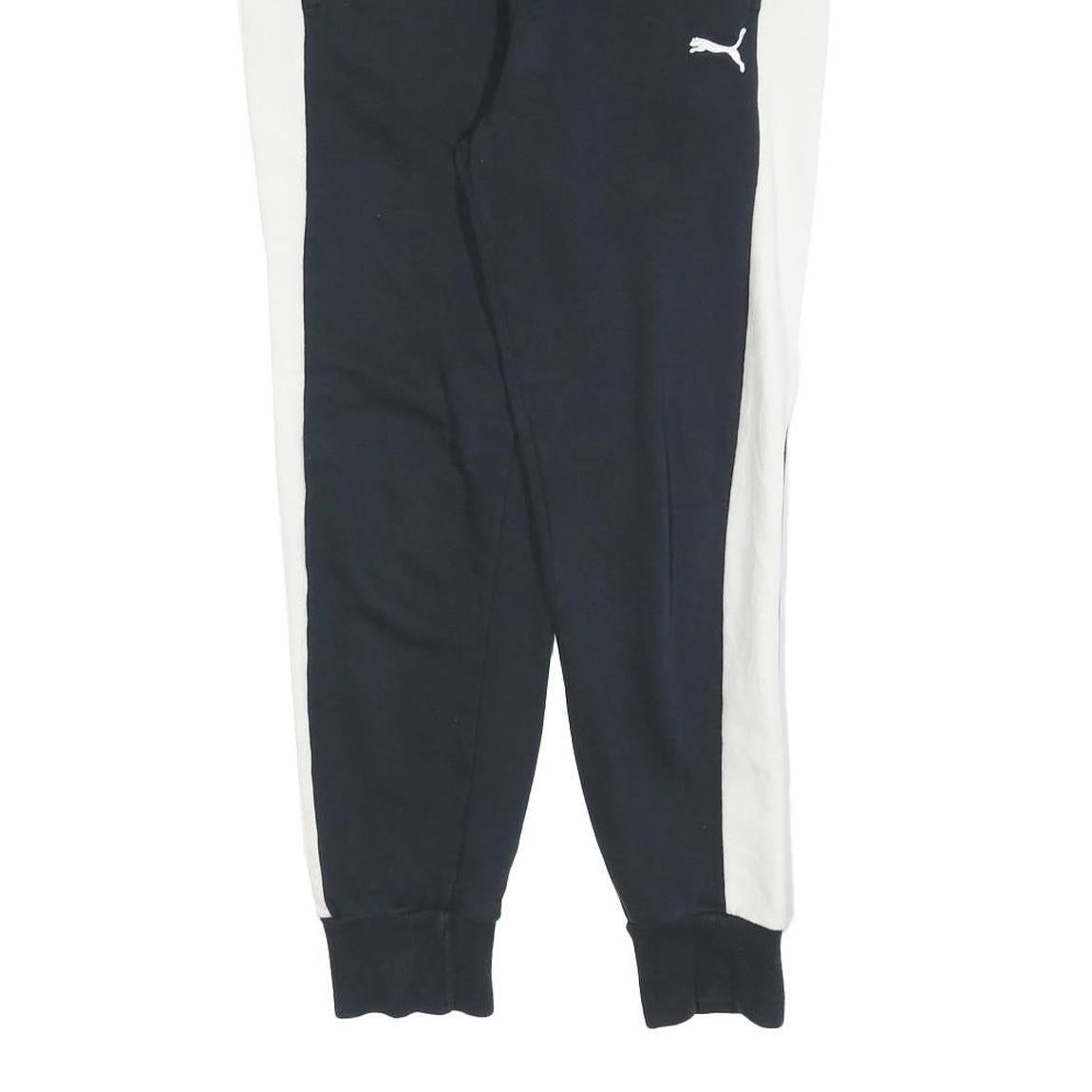 PUMA Womens Joggers Black & White Slim Tapered S W28 L25 Cotton Blend Casual