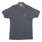 LACOSTE Mens Grey Short Sleeve Plain Polo Shirt S Classic Cotton Crocodile Logo