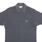 LACOSTE Mens Grey Short Sleeve Plain Polo Shirt S Classic Cotton Crocodile Logo