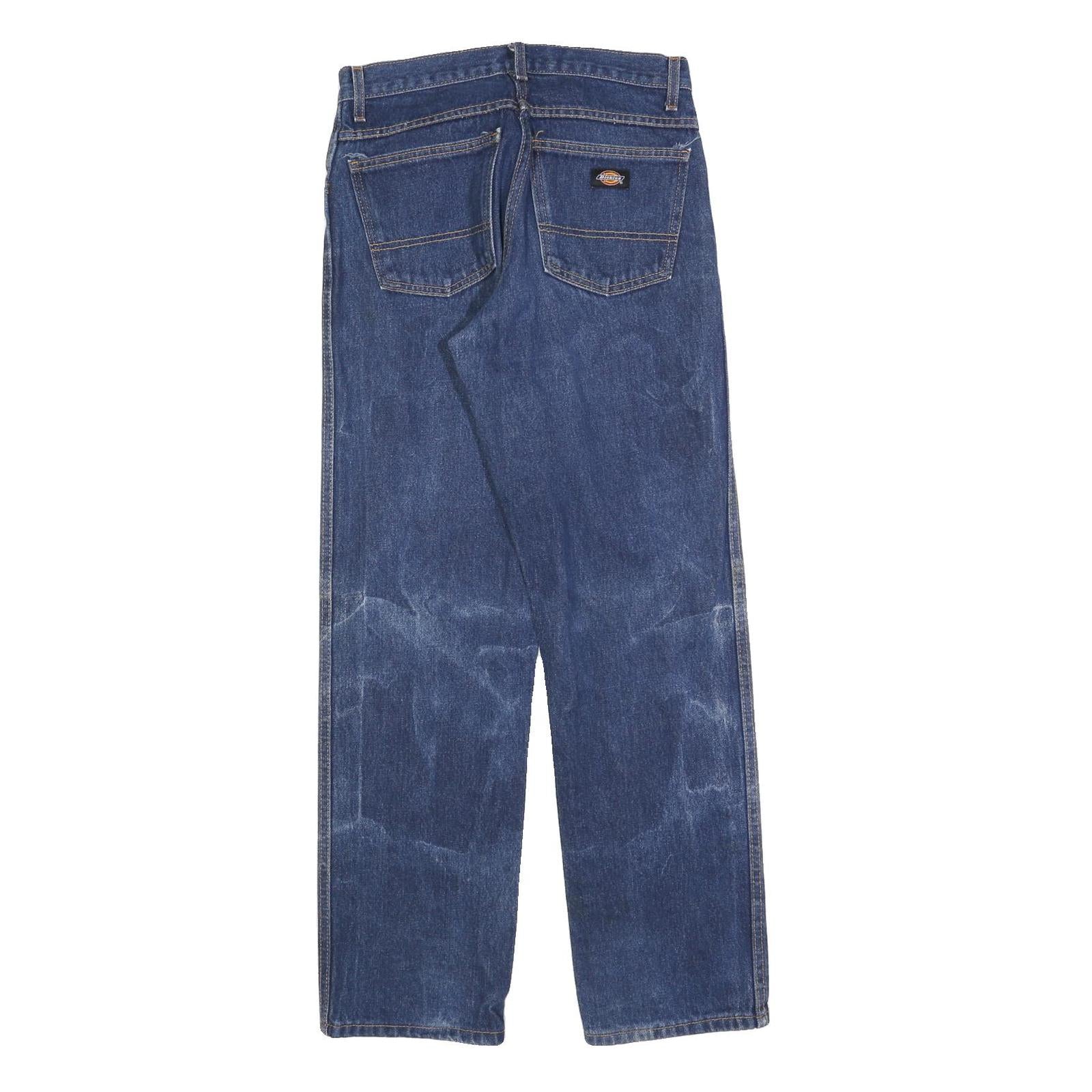 DICKIES Mens Jeans Blue Regular Straight Denim Medium W30 L32 Workwear