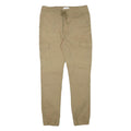 RR Mens Cotton Blend Beige Slim Cargo Trousers W28 L27 Drawstring Waist Casual