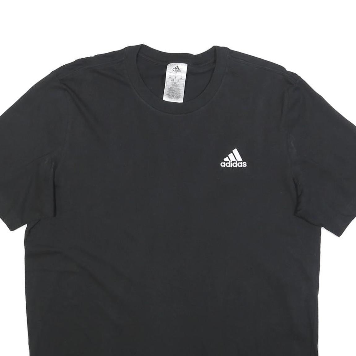 ADIDAS Mens Black Classic T-Shirt M Short Sleeve Crew Neck Cotton Casual