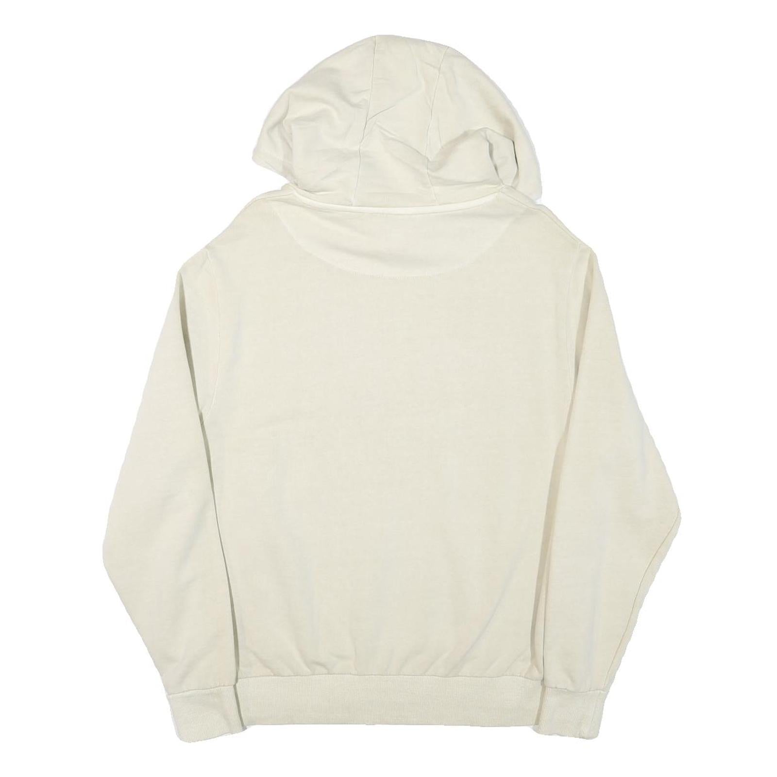 KARL KANI Mens Cream Hoodie S Cotton Blend Pullover Kangaroo Pocket Casual