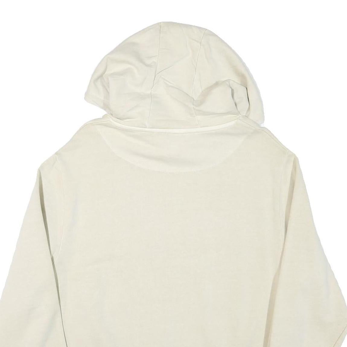 KARL KANI Mens Cream Hoodie S Cotton Blend Pullover Kangaroo Pocket Casual