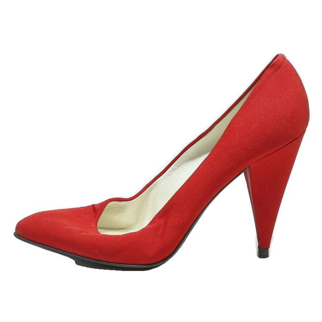 POLLINI Womens Red Synthetic Pointed Toe Pumps UK 4.5 Classic Elegant Heels