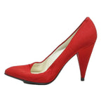 POLLINI Womens Red Synthetic Pointed Toe Pumps UK 4.5 Classic Elegant Heels