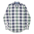 TOMMY HILFIGER Mens Blue & Green Check Shirt M Classic Cotton Blend Long Sleeve