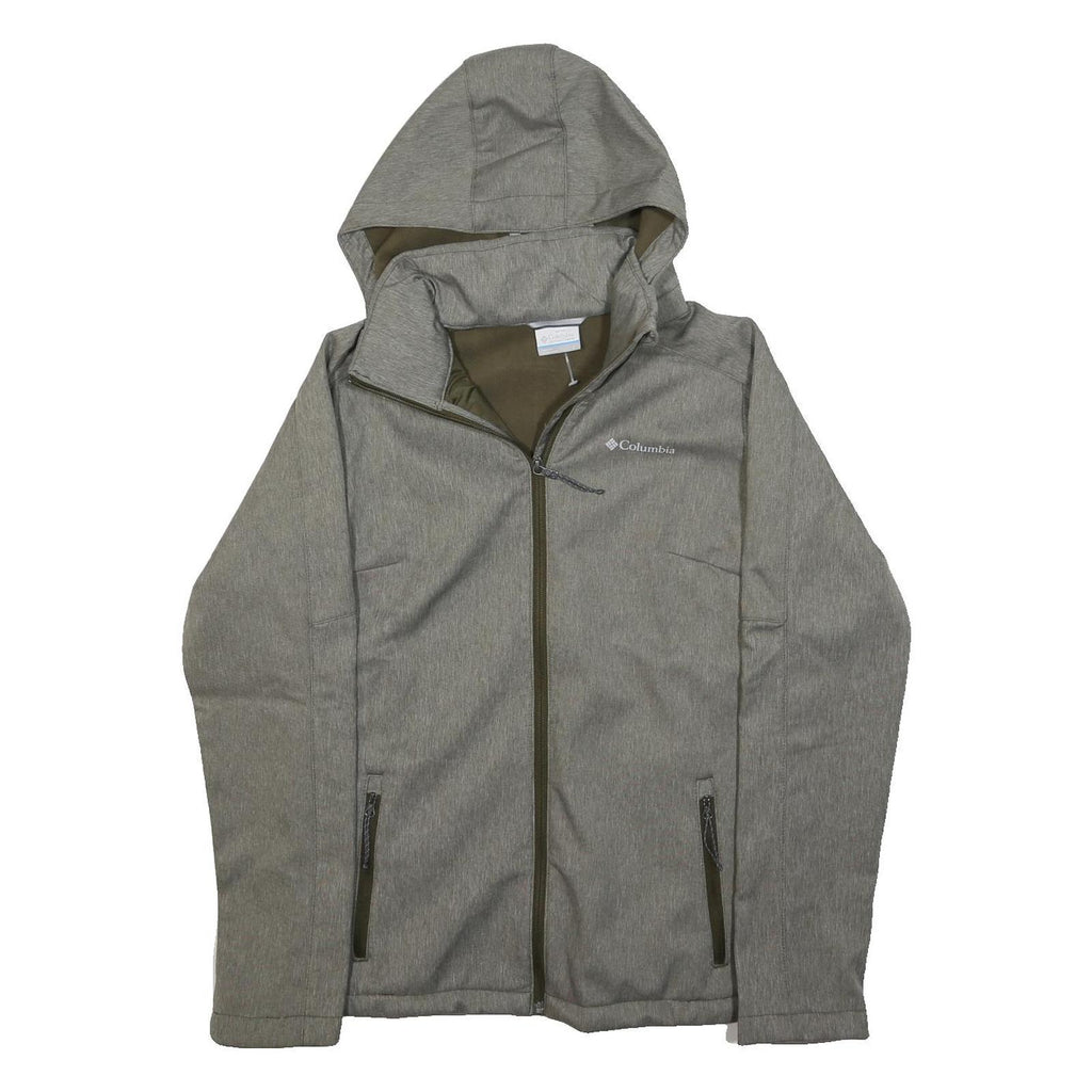 COLUMBIA Womens Grey Hooded Jacket S Polyester Blend Zip Outdoor Casual
