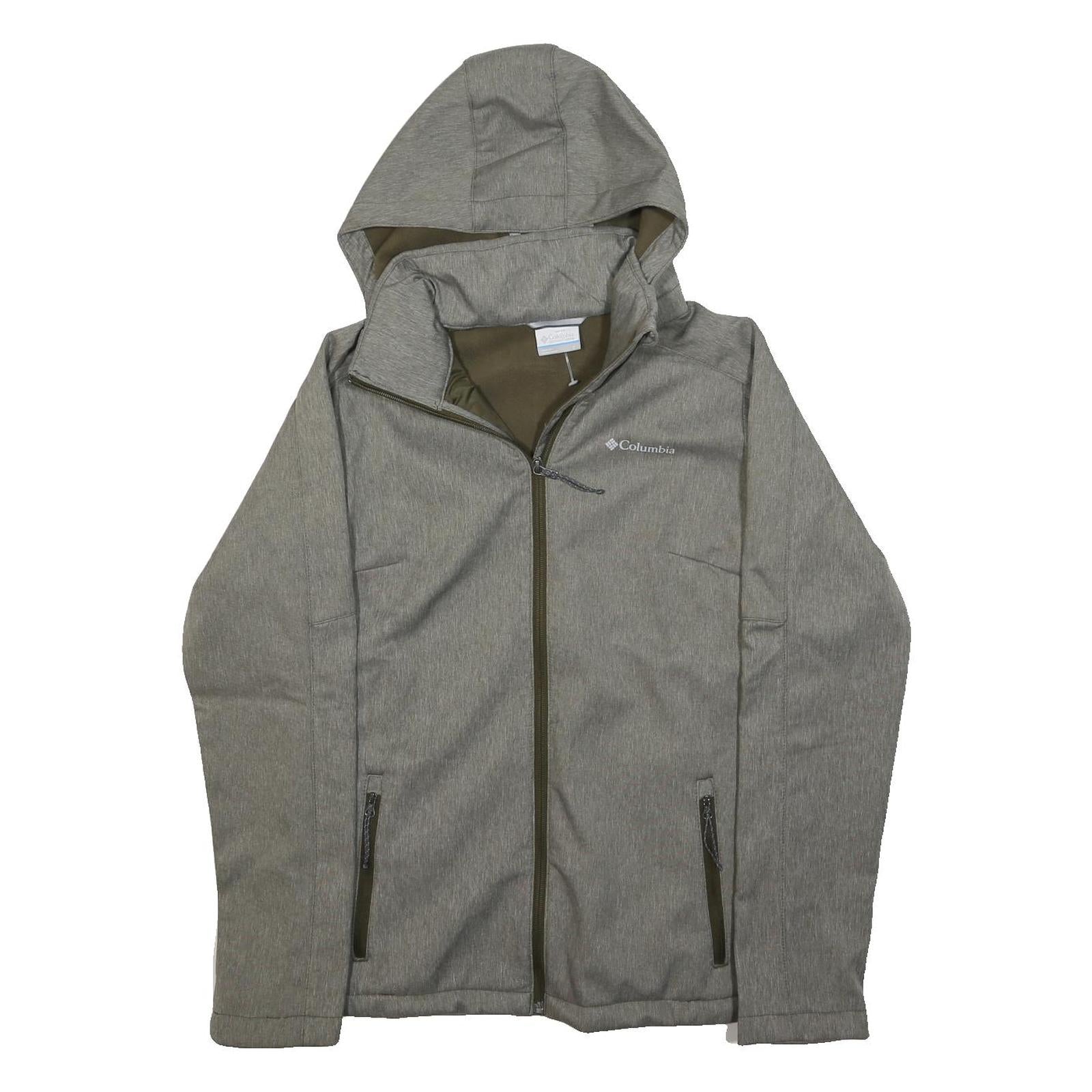 COLUMBIA Womens Grey Hooded Jacket S Polyester Blend Zip Outdoor Casual