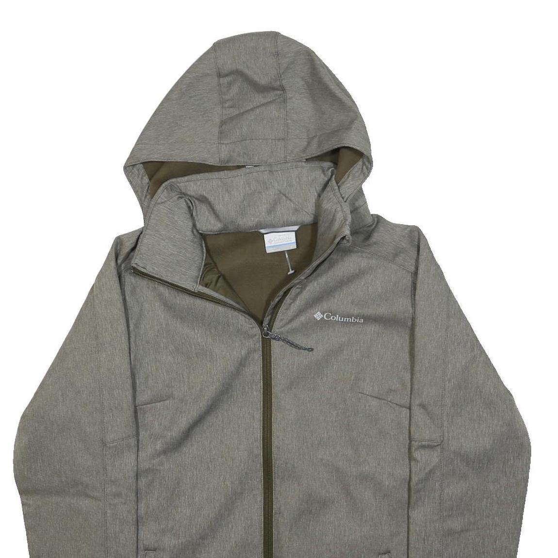 COLUMBIA Womens Grey Hooded Jacket S Polyester Blend Zip Outdoor Casual
