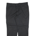 DICKIES Mens Cotton Blend Black Regular Straight Trousers W42 L32 Workwear Zip