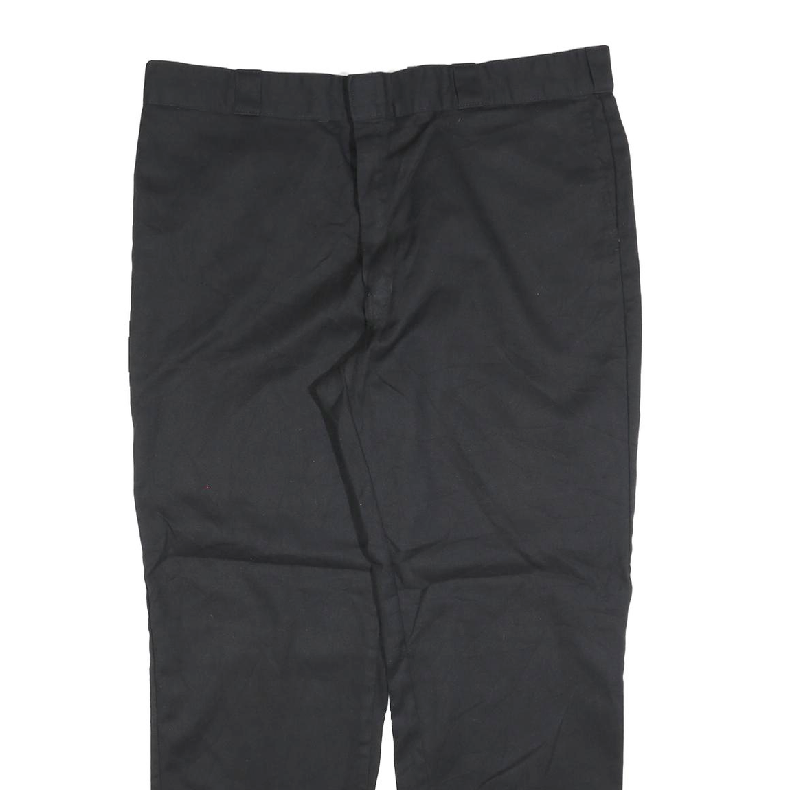 DICKIES Mens Cotton Blend Black Regular Straight Trousers W42 L32 Workwear Zip