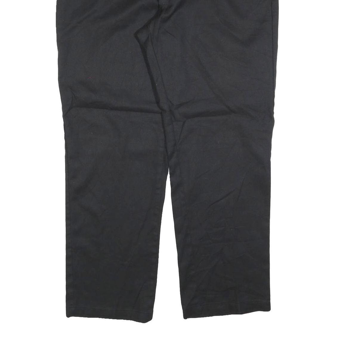 DICKIES Mens Cotton Blend Black Regular Straight Trousers W42 L32 Workwear Zip