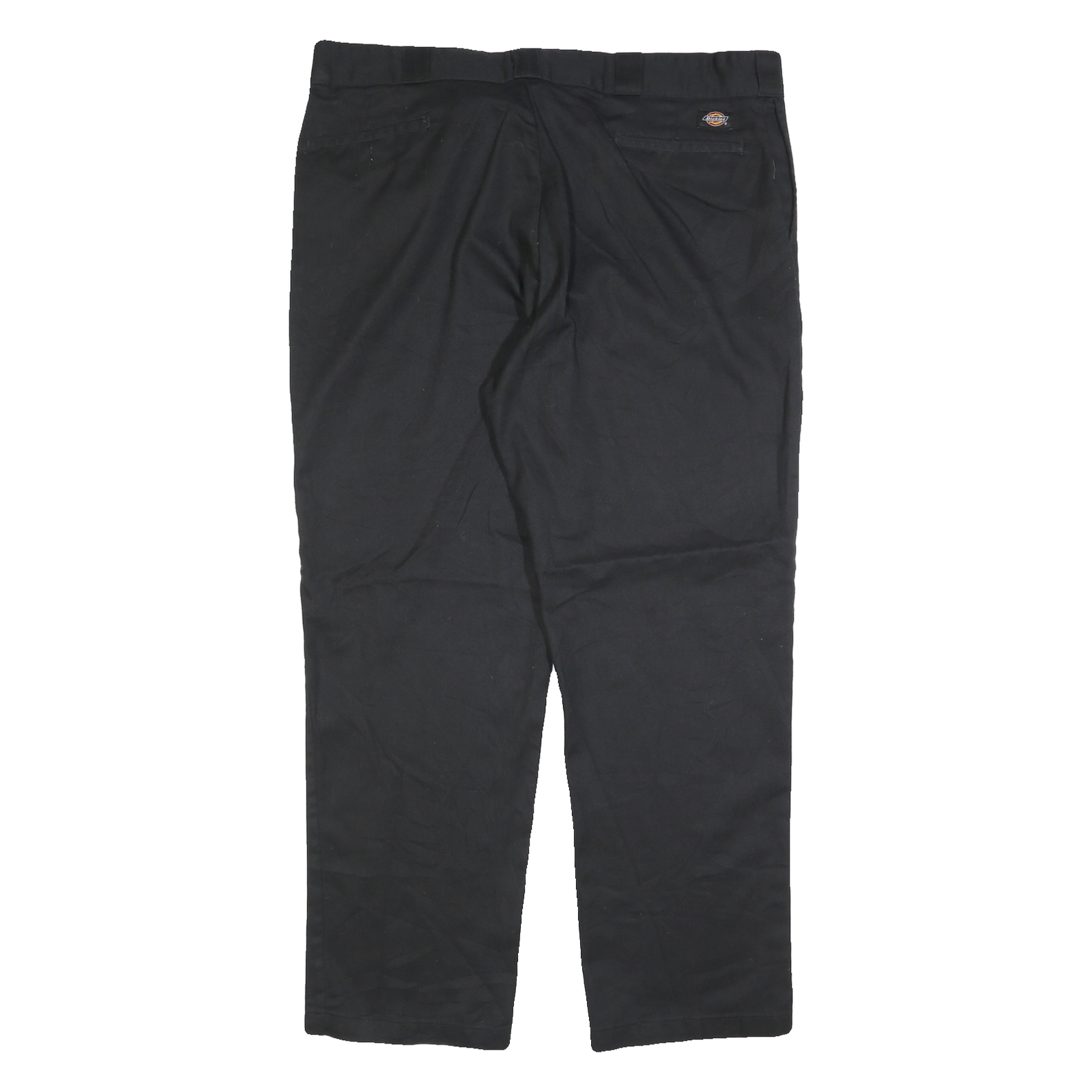 DICKIES Mens Cotton Blend Black Regular Straight Trousers W42 L32 Workwear Zip