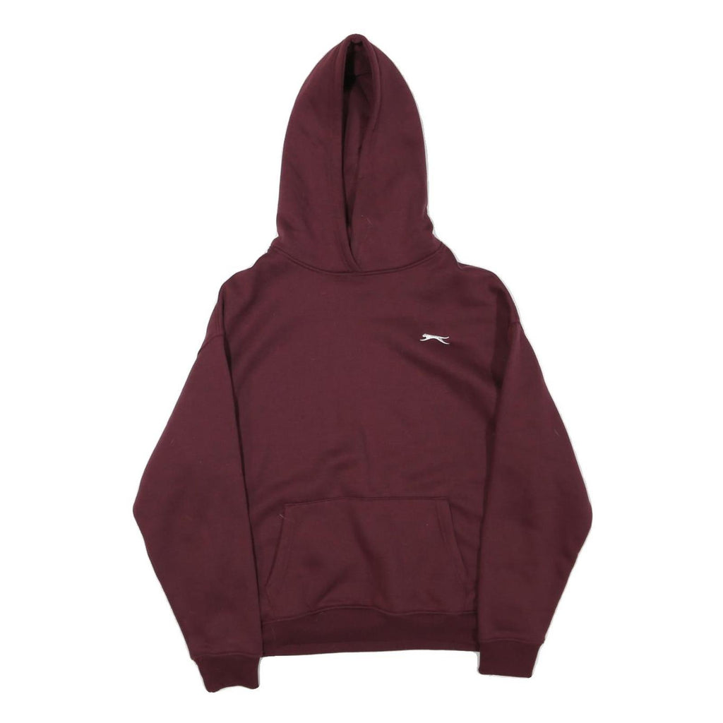SLAZENGER Womens Maroon Hoodie UK 8 Cotton Blend Casual Pullover