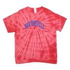 COLORTONE Womens Red Tie Dye Martinsville Graphic T-Shirt L Short Sleeve Crew
