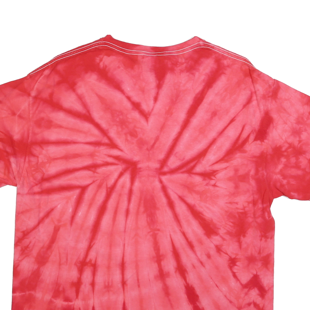 COLORTONE Womens Red Tie Dye Martinsville Graphic T-Shirt L Short Sleeve Crew