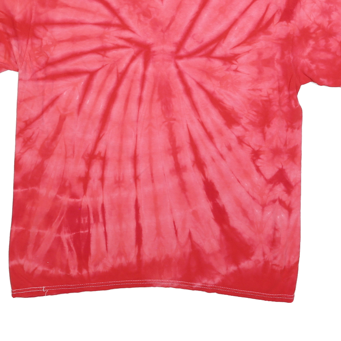 COLORTONE Womens Red Tie Dye Martinsville Graphic T-Shirt L Short Sleeve Crew
