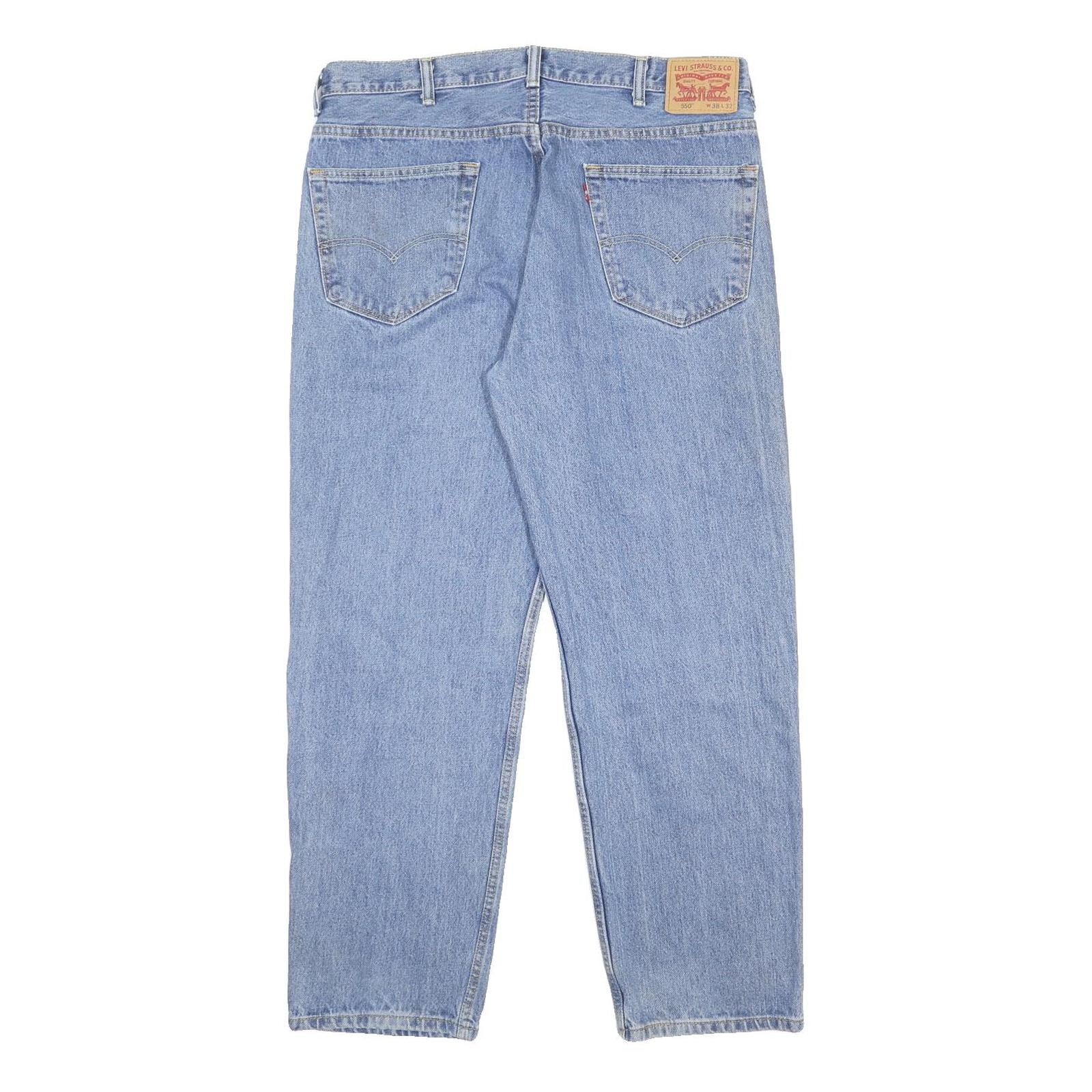 LEVI'S 550 Tapered Mens Jeans Blue Relaxed Cotton Medium W38 L32 Classic Casual