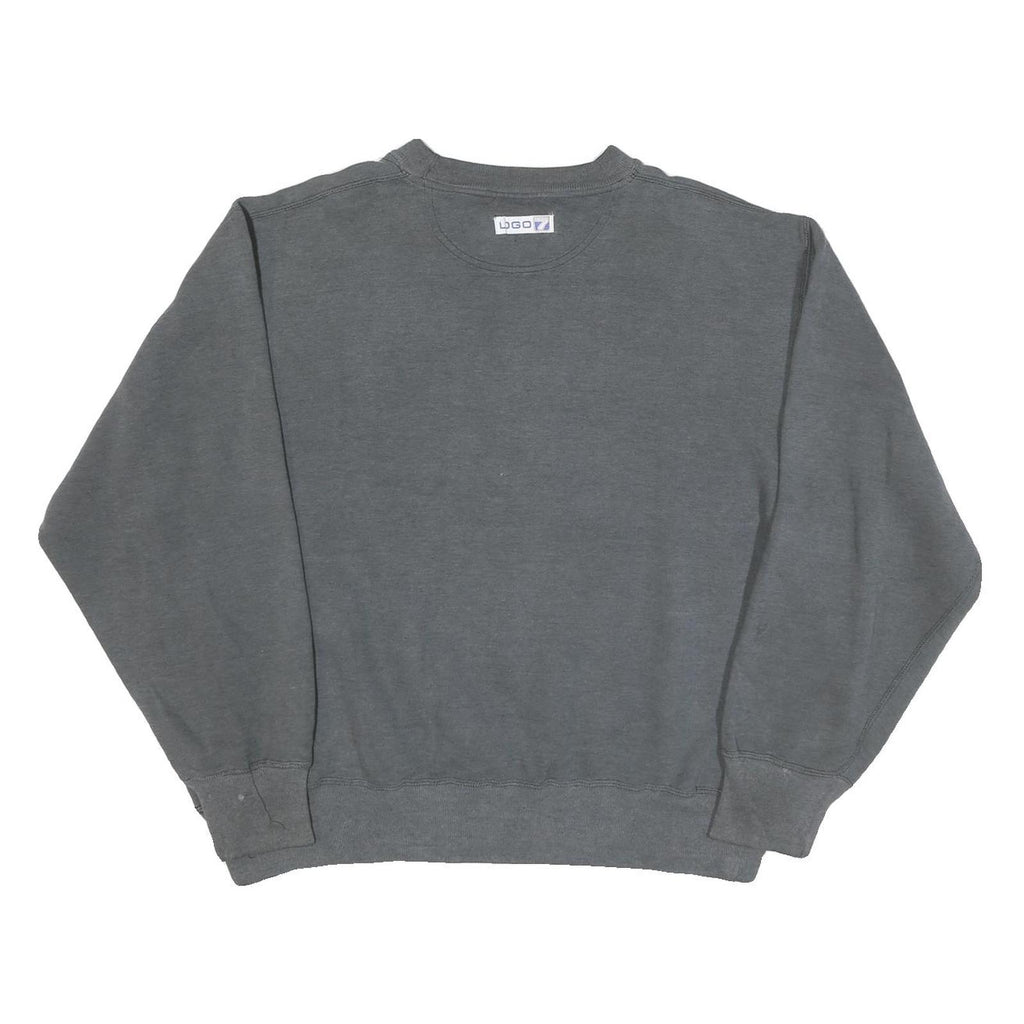 LOGO Mens Grey Broncos Crew Neck L Cotton Blend Pullover Sweatshirt