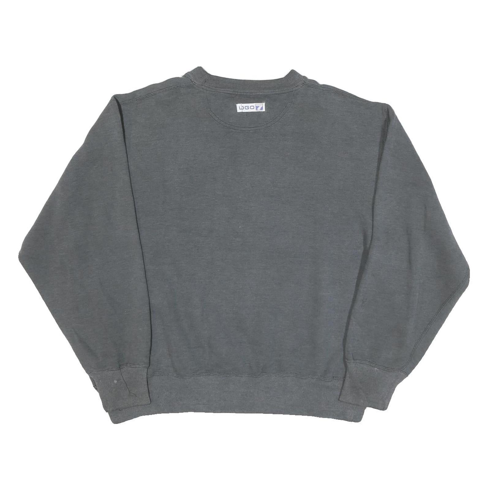 LOGO Mens Grey Broncos Crew Neck L Cotton Blend Pullover Sweatshirt